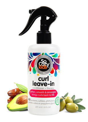 So Cozy Leave In Conditioner Spray (8 Fl Oz) Paraben-Free Detangler for Kids' Curly Hair, Deep Conditioner & Tangle-Free Curls, Gentle & Nourishing with Keratin, Vitamin B5, Olive Oil & Jojoba Oil