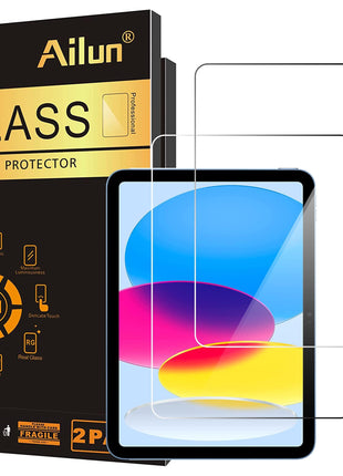 Ailun Screen Protector for iPad 11th A16 2025 [11 Inch] / 10th Generation 2022 [10.9 Inch], Tempered Glass [Face ID & Apple Pencil Compatible] Ultra Sensitive Case Friendly [2 Pack]