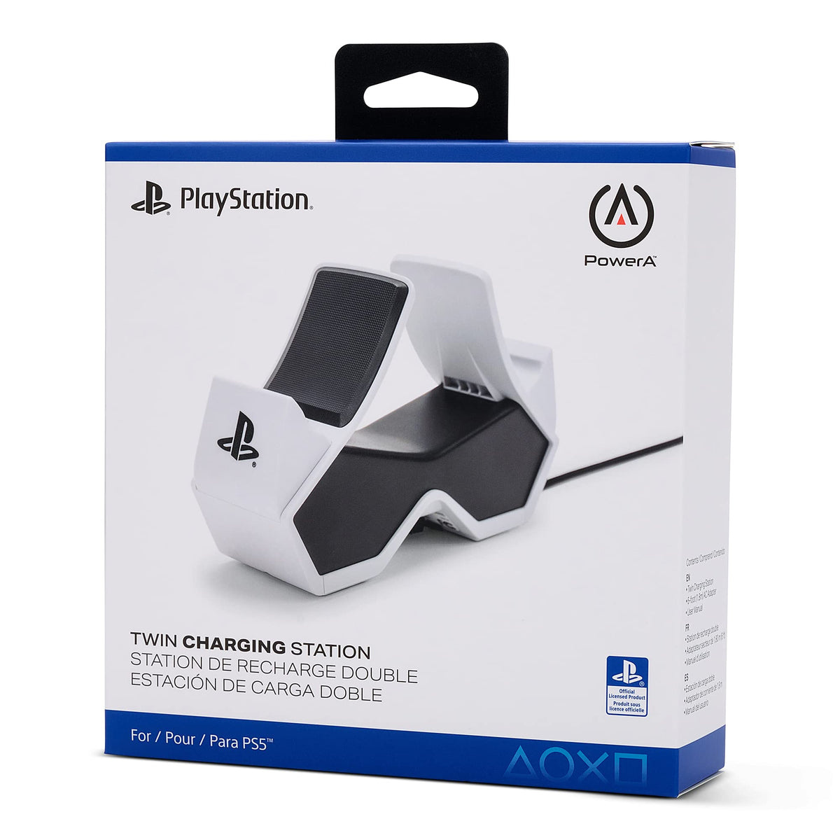 PowerA Twin Charging Station for Dualsense Wireless Controllers, Charge, Sony PlayStation, PS5, Officially Licensed