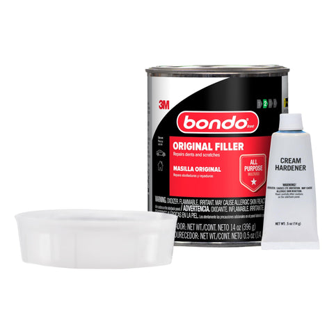 Bondo Body Filler, Original Formula for Fast, Easy Repair & Restoration of your Vehicle, 00261, Filler 14 oz and 0.5 oz Hardener, 1 Can, Salmon