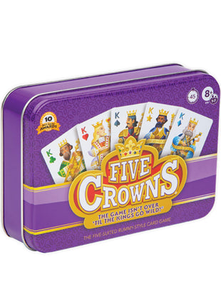 Five Crowns Collectible Tin – Card Game for Kids and Adults, Family Game Night, The Game isn't Over Until the Kings Go Wild, 5 Suited Rummy Style Card Game, 1-7 Players, Ages 8+
