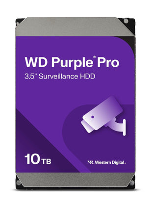 Western Digital 10TB WD Purple Pro Surveillance Internal Hard Drive HDD - SATA 6 Gb/s, 512 MB Cache, 3.5" - WD102PURP
