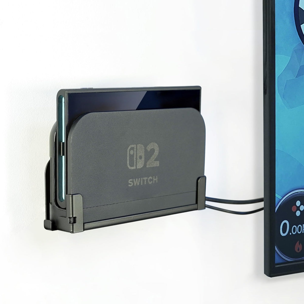 Monzlteck Wall Mount Bracket for Switch 2 Dock, Left Side TV Mount, Metal Construction, Space-Saving Design
