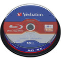 Verbatim BD-RE 25GB 2X with Branded Surface - 10pk Spindle,White