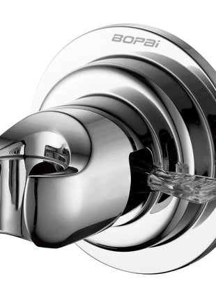 BOPai Suction Cup Shower Head Holder for Handheld Shower, Chrome | Vertical Mount Only, Repositionable & Powerful Vacuum Suction