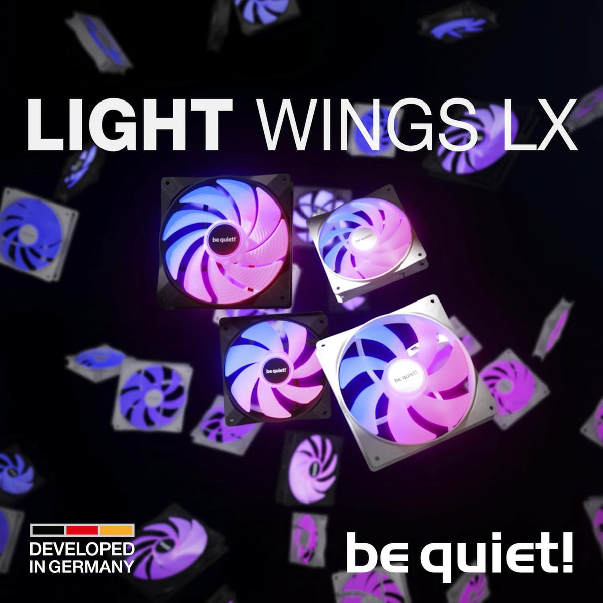 be quiet! Light Wings LX 120mm PWM high-Speed PC Case Fan | Black | Triple-Pack |BL124