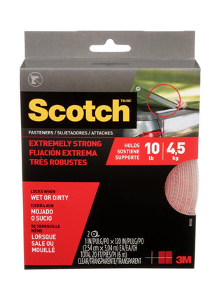 Scotch Extreme Fasteners, 1" x 10', Clear (RF6760) 2 Roll/Pack