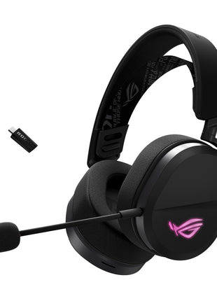 ASUS ROG Pelta Wireless Gaming Headset with Detachable Mic – Tri-Mode (BT, 2.4GHz, USB-C) 50mm Titanium-Plated Drivers, 70Hr Battery, Ergonomic, Lightweight, for PC, PS5, PS4, Switch, Mobile - Black