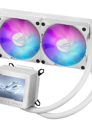 ASUS ROG Ryujin III 240 ARGB WHT All-in-one Liquid CPU Cooler with 240mm Radiator. Asetek 8th gen Pump, 2X Magnetic 120mm ARGB Fans (Daisy Chain Design), 3.5" LCD Display.,White, 6 Year Warranty