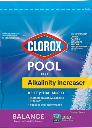 Clorox® Pool&SpaTM Swimming Pool Alkalinity Increaser, Keeps pH Balanced, 5LB (Pack of 1)