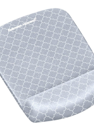 Fellowes PlushTouch Foam Mouse Pad Wrist Support with MICROBAN - Gray Lattice (9549701)
