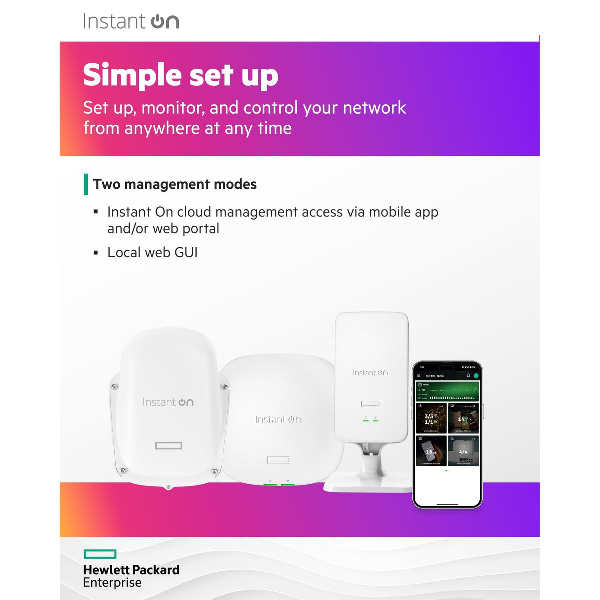 HPE Networking Instant On Access Point AP11 2x2 WiFi 5 Indoor Wireless Access Point | Power Source Included | US Model (R3J21A)