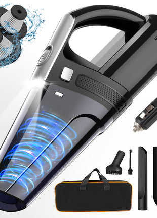 DRECELL Car Vacuum, Portable Vacuum Cleaner with Powerful 7000PA Suction, DC 12V Power 16.4Ft Cord Wired Vacuum Cleaner, LED Light, Car Accessories for Men/Women