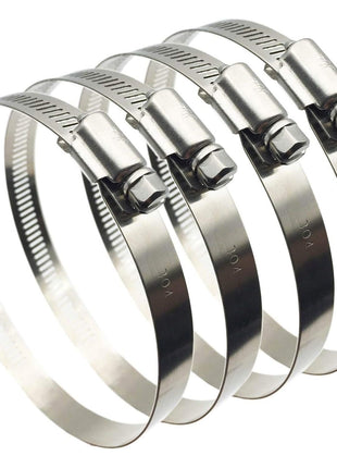 4" (Diameter) Adjustable 304 Stainless Steel Duct Clamps Hose Clamp Pipe Clamp Air Ducting Clamp worm drive hose clamps (4Pcs, 91mm-114mm)