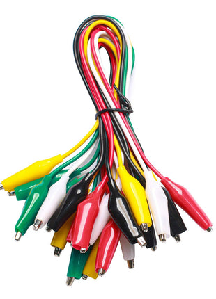 WG-026 10 Pieces and 5 Colors Test Lead Set & Alligator Clips,20.5 inches / 22 AWG Copper Wire. The Clips soldered and Stamped to the Wires. (1 Pack)