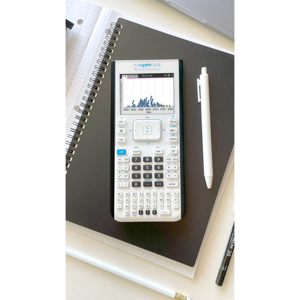 Texas Instruments TI-Nspire CX II Color Graphing Calculator with Student Software (PC/Mac) White 3.54 x 7.48