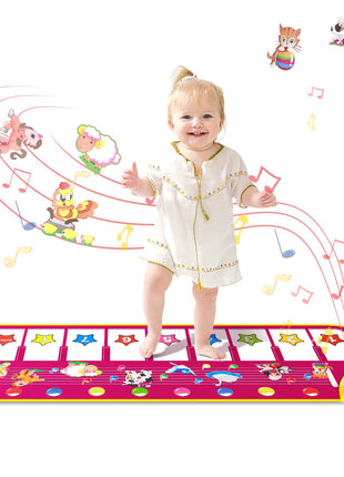 Floor Piano Mat, Toddler Girl Toys Musical Mat, 1 2 3 Year Old Girl Gifts | Keyboard Floor Playmat, 39.5" Electronic Music Animal Sound Touch Play Blanket, Dancing Mat