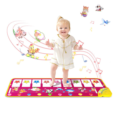 Floor Piano Mat, Toddler Girl Toys Musical Mat, 1 2 3 Year Old Girl Gifts | Keyboard Floor Playmat, 39.5" Electronic Music Animal Sound Touch Play Blanket, Dancing Mat