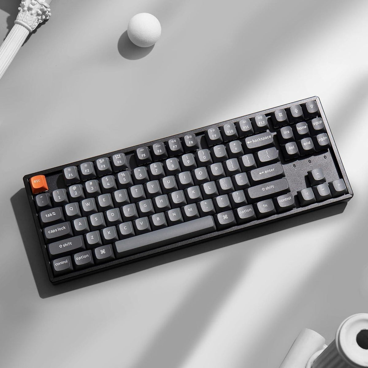 Keychron K8 MAX Wireless Mechanical Keyboard, 2.4GHz/Bluetooth/USB-C, RGB, Aluminum Frame, QMK/VIA, Programmable Macros, PBT Keycaps, For Mac Windows, Super Red Switch
