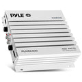 Pyle Hydra Marine Amplifier - Upgraded Elite Series 400 Watt 4 Channel Audio Amplifier, Waterproof, 12 volt, Dual MOSFET Power Supply, GAIN Level Controls, RCA Stereo Input & LED Indicator - PLMRA400