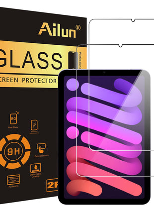 Ailun Screen Protector for iPad Mini 7 & 6, 2 Pack, 8.3 Inch, Case Friendly | Mini 7 A17 Pro 7th Gen 2024, Mini 6th Gen 2021 Release, Tempered Glass, 2.5D Edge