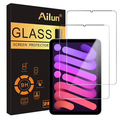 Ailun Screen Protector for iPad Mini 7 & 6, 2 Pack, 8.3 Inch, Case Friendly | Mini 7 A17 Pro 7th Gen 2024, Mini 6th Gen 2021 Release, Tempered Glass, 2.5D Edge