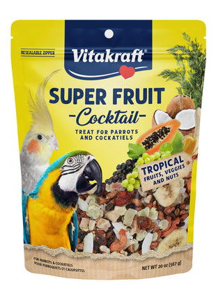 Vitakraft Fresh Super Fruit Cocktail - Tropical Parrot Fruit Blend - Parrot and Cockatiel Treat 1.25 Pound (Pack of 1)