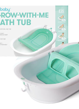 Frida Baby 4-in-1 Grow-with-Me Baby Bathtub, Baby Tub for Newborns to Toddler with Removable Bath Seat & Backrest for Bath Support in Tub