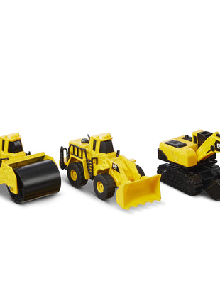 CAT Construction Toys CAT Construction Die Cast Metal 3 Pack Vehicles - Steam Roller/Excavator/Wheel Loader for Ages 3+