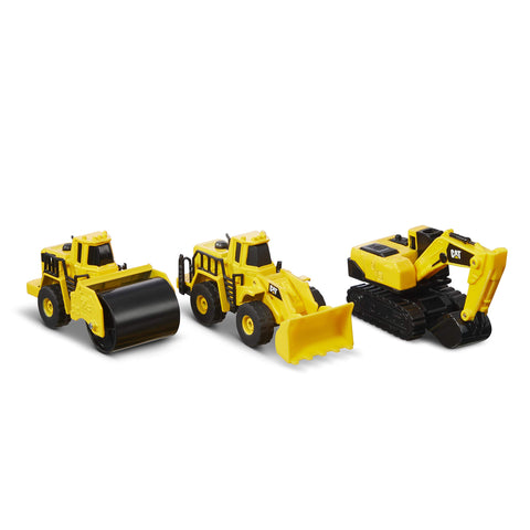 CAT Construction Toys CAT Construction Die Cast Metal 3 Pack Vehicles - Steam Roller/Excavator/Wheel Loader for Ages 3+