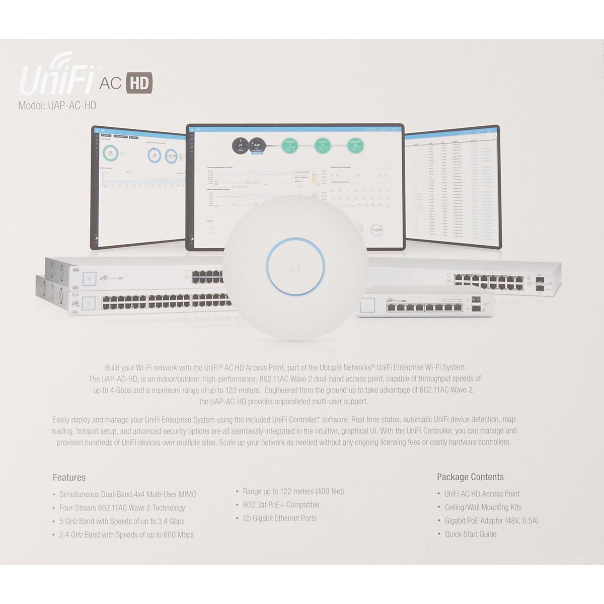Ubiquiti UniFi HD 802.11ac Wave 2 Enterprise Wi-Fi Access Point (UAP-AC-HD-US)