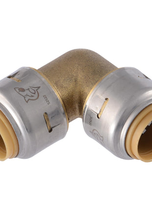 SharkBite Max 1/2 x 1/2 in PTC 90-Degree Elbow, Push-to-Connect Brass Plumbing Fitting, UR248A