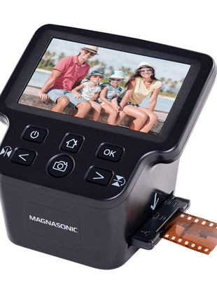 Magnasonic All-in-One 24MP Film Scanner with Large 5" Display & HDMI, Converts 35mm/126/110/Super 8 Film & 135/126/110 Slides into Digital Photos, 128MB Built-in Memory (FS71)