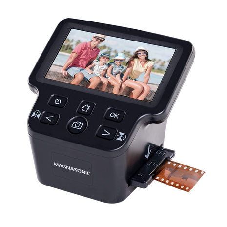 Magnasonic All-in-One 24MP Film Scanner with Large 5" Display & HDMI, Converts 35mm/126/110/Super 8 Film & 135/126/110 Slides into Digital Photos, 128MB Built-in Memory (FS71)