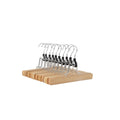 Amazon Basics Sturdy Wooden Pants Hangers - Natural, 10-Pack