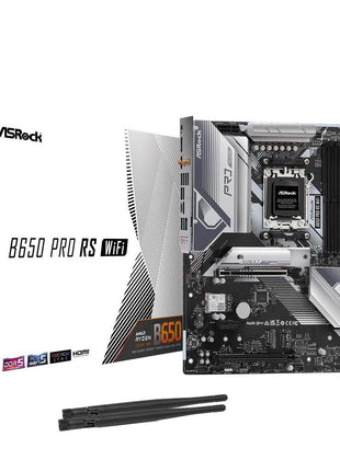 ASRock B650 Pro RS WiFi Socket AM5 ATX Motherboard, Supports AMD Ryzen 9000/8000/7000 Series, DDR5 7200+ (OC), PCIe Gen5 M.2, WiFi 6E, 2.5G LAN