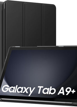 MoKo Case for Galaxy Tab A9+/A9 Plus 11 inch 2023, Slim Stand Protective Smart Cover with Hard PC Translucent Back Shell for Tab A9 Plus Tablet (SM-X210/X216/X218), Auto Wake/Sleep, Black