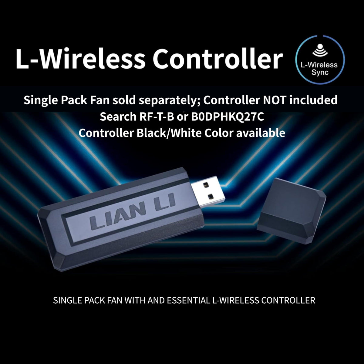 Lian Li UNI Fan SL Wireless (Reverse Blade) 120mm ARGB Fan - Single Pack - 2.4 GHz Wireless Signal for RGB & Fan Control - Daisy-Chain Design - Controller NOT Included & Required - Black (12RSL1W1B)