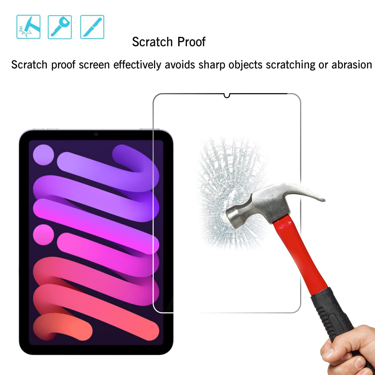 Ailun Screen Protector for iPad Mini 7 A17 Pro 7th Gen 2024 & Mini 6th Gen 2021 Release, 8.3 Inch,Tempered Glass 2.5D Edge,iPad Mini 7 & 6,Case Friendly,2 Pack