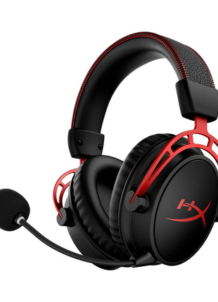 HyperX Cloud Alpha Wireless - Gaming Headset for PC, 300-hour battery life, DTS Headphone:X Spatial Audio, Memory foam, Dual Chamber Drivers, Noise-canceling mic, Durable aluminum frame,Red | X, 50mm Dual-Chamber Drivers, Detachable Noise-Canceling Mic