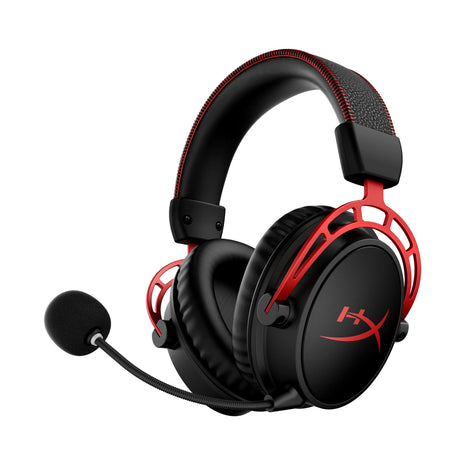 HyperX Cloud Alpha Wireless - Gaming Headset for PC, 300-hour battery life, DTS Headphone:X Spatial Audio, Memory foam, Dual Chamber Drivers, Noise-canceling mic, Durable aluminum frame,Red | X, 50mm Dual-Chamber Drivers, Detachable Noise-Canceling Mic