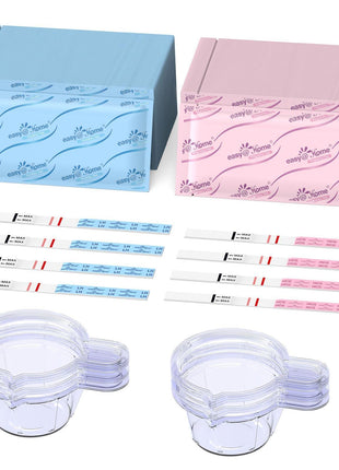 Easy@Home Ovulation & Pregnancy Test Kit, 25 LH + 10 hCG Tests, 35 Cups | Ovulation and Pregnancy Test Strips with 35 Large Urine Cups, Compatible with the Premom APP for Convenient Cycle Tracking