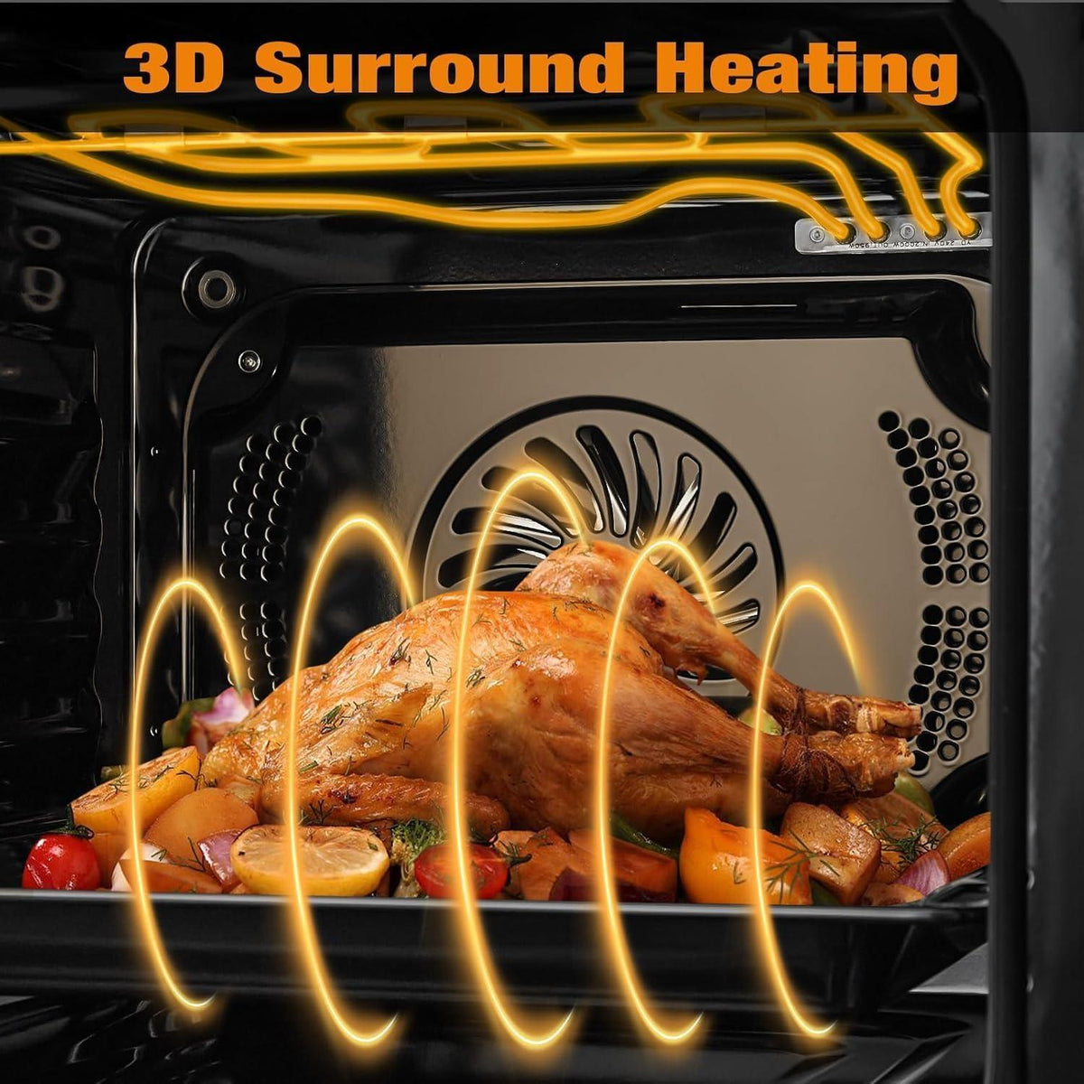 24" Single Wall Oven, 2.5 Cu.ft Built-in Timer-Convection Electric Wall Oven with 8 Baking Modes, 3000W, 240V, Stainless Steel, 3D Surround Heating, Timer, Touch Control, Safety Lock, Black