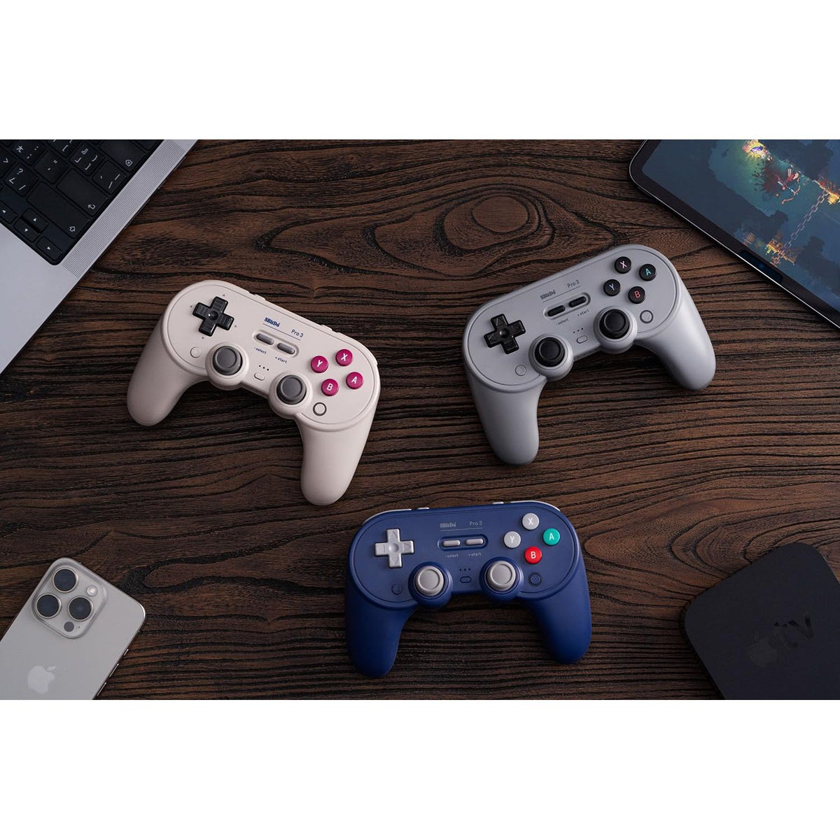 8BitDo Pro 3 Bluetooth Controller for Switch/Switch 2 – TMR Joysticks, Swappable ABXY Buttons, Pro Back Buttons, Charging Dock, Hall Effect Triggers, for Windows, Apple, SteamOS, Android - Gray