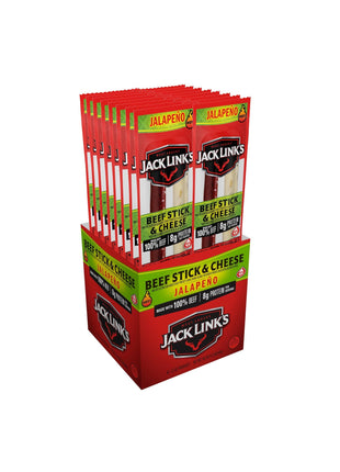 Jack Link's Jalapeno Beef & Cheese Combo, Spicy Snack Pack, Made with 100% Beef and Real Wisconsin Cheese, 8g protein, Individually Wrapped Snacks - 1.2 Ounce (Pack of 16)