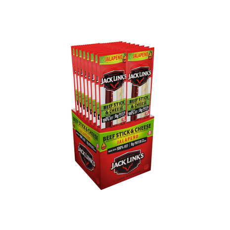 Jack Link's Jalapeno Beef & Cheese Combo, Spicy Snack Pack, Made with 100% Beef and Real Wisconsin Cheese, 8g protein, Individually Wrapped Snacks - 1.2 Ounce (Pack of 16)