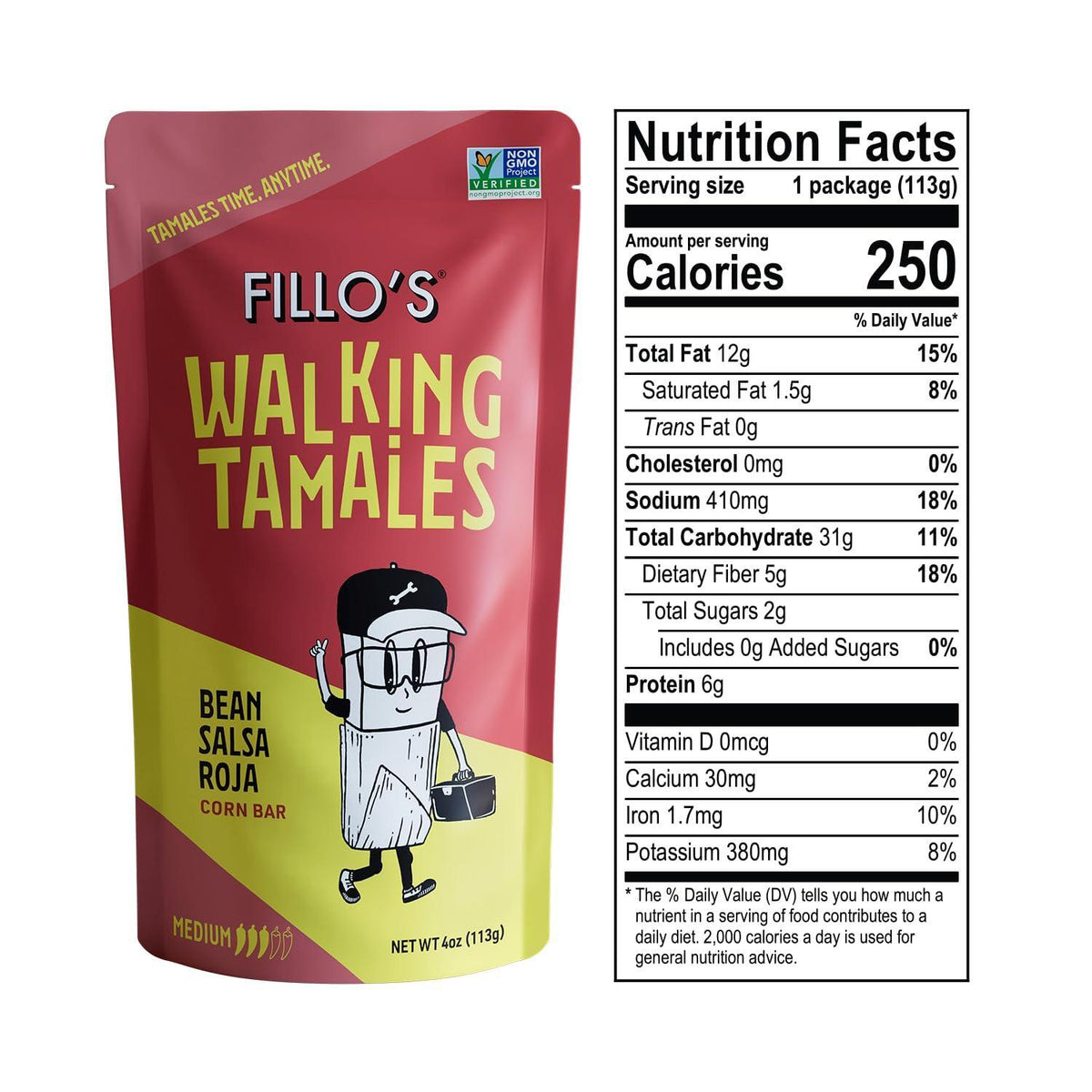 Fillos Walking Tamales Gluten Free Snacks Ready To Eat Vegan Snacks Microwaveable Meal, Gluten Free