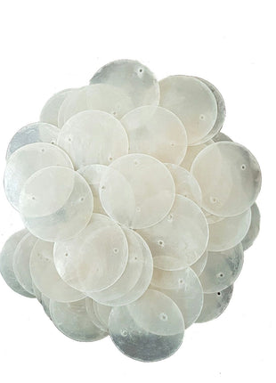 East-J 100 Round Capiz Shell Discs 1.5 inch (Two Holes) (Natural Color)