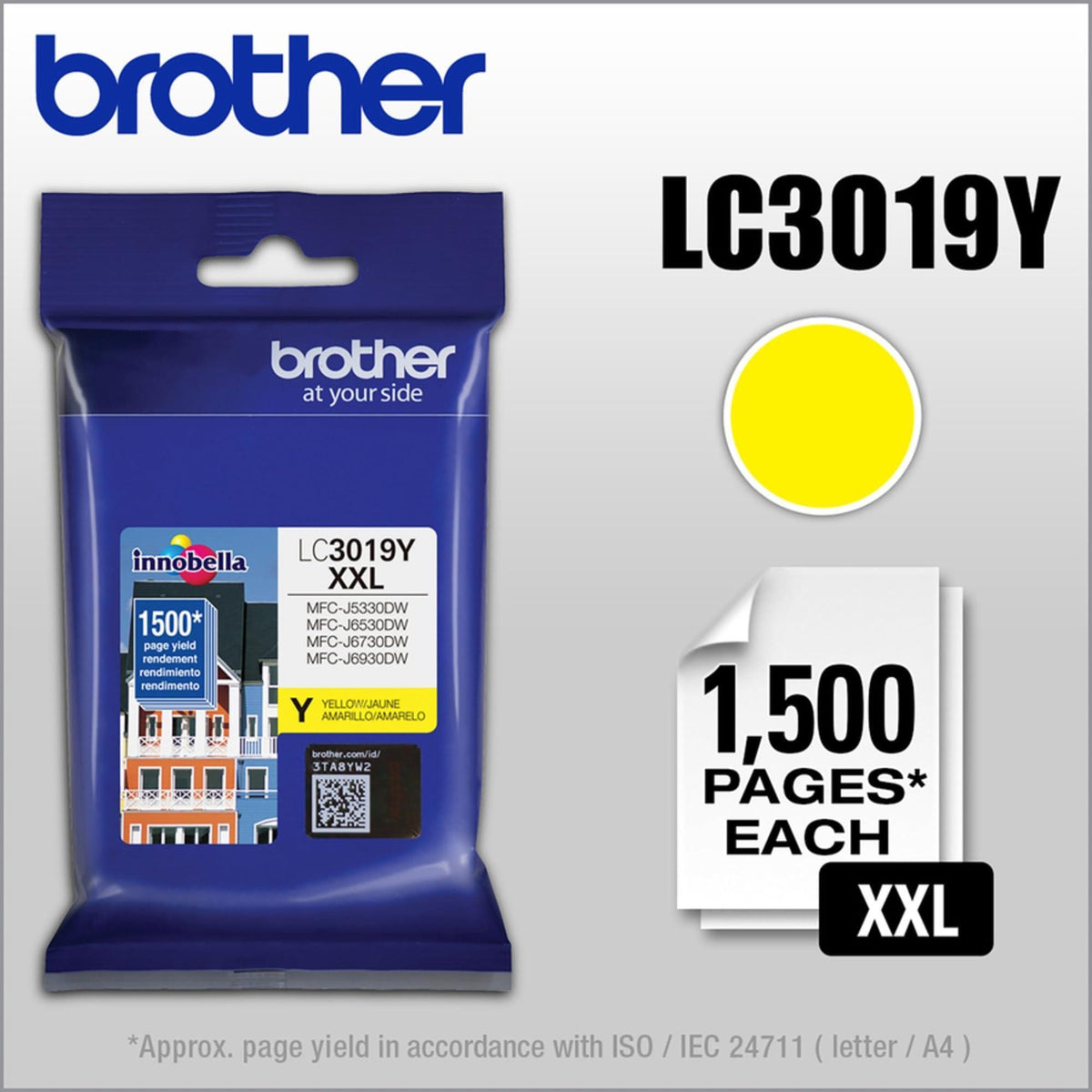 Brother LC3019Y Super High Yield -Ink -Cartridge - Yellow - 1 Pack In Retail Packing