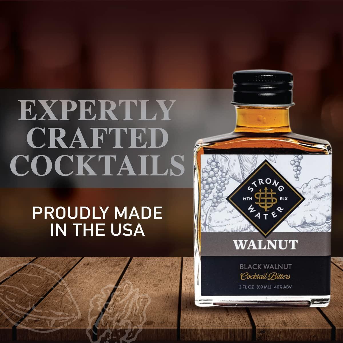 Strongwater Black Walnut Bitters (40 Servings) - Rich, Nutty Walnut Bitters for Cocktails - Pair with a Manhattan, Coffee, or for Old Fashioned - 3oz, 1 Pack